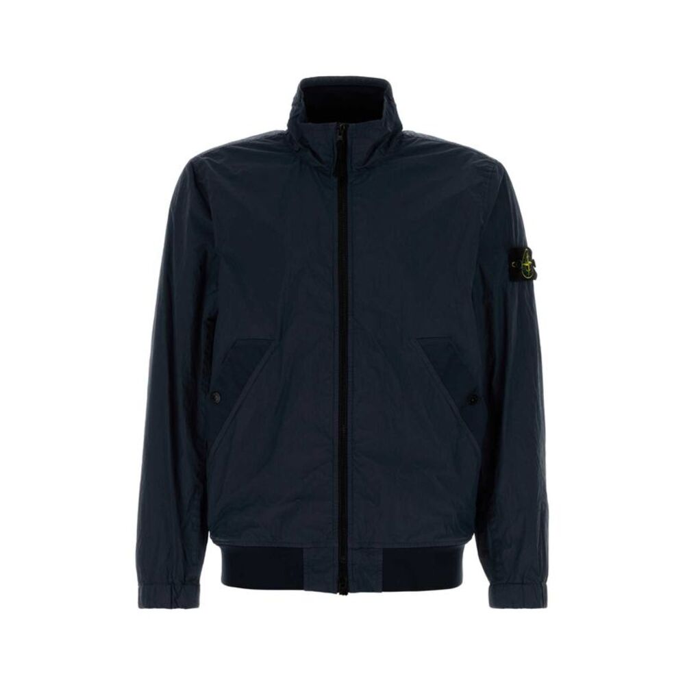Stone Island Men Dark Blue Nylon Bomber Jacket